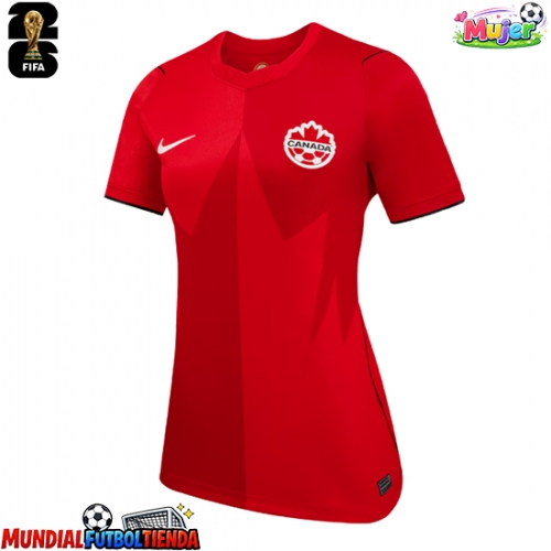 Camiseta Canadá Primera Equipación Replica Mundial 2026 para mujer mangas cortas